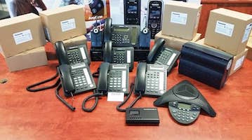 Large business phone system starter pack with conference phone
