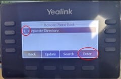 Yealink configuration to access corporate directory - Step 3