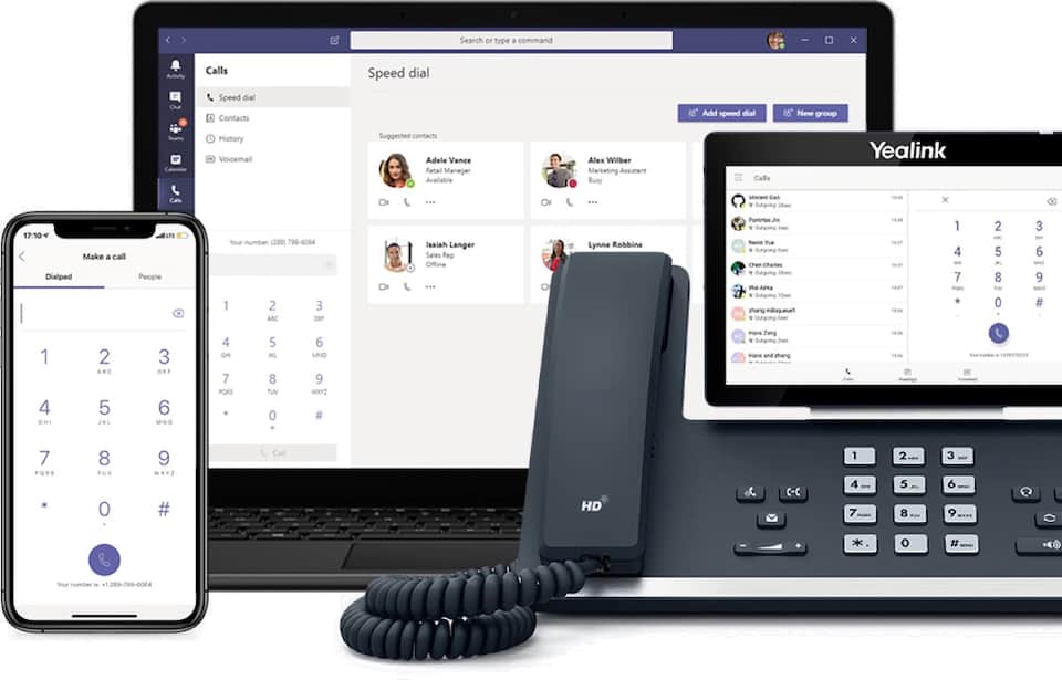 Microsoft Team Devices: Desktop, mobile and Yealink business phone