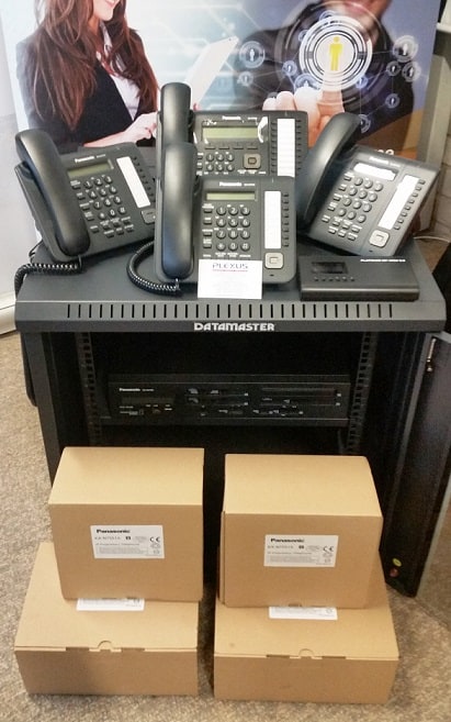 Panasonic NS700 package with 7 phones and data cabinet