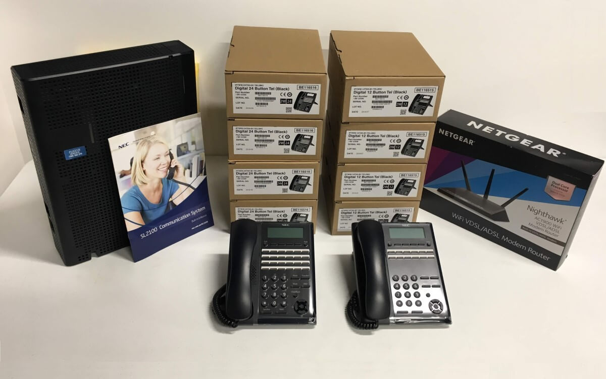 NEC SL2100 Phone System with 8 Phones and Router