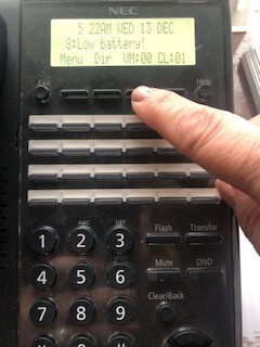 Change message on NEC SL2100 phone