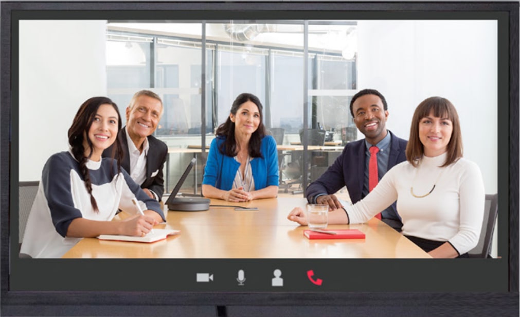Business video conferencing meeting display